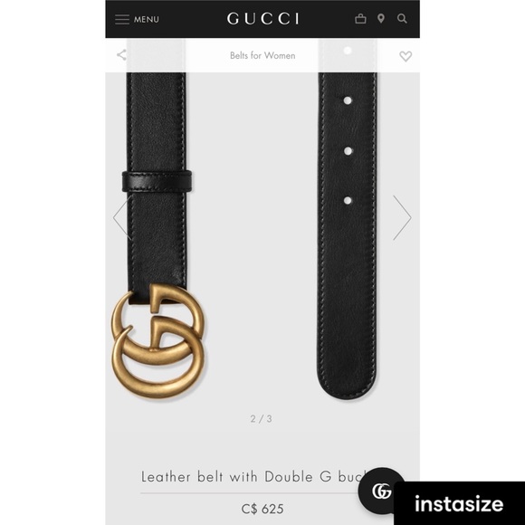Gucci Accessories - Authentic Gucci 90cm leather belt with double g
